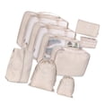 thumbnail image 2 of Injueey 9 piezas cubos de embalaje equipaje malla ropa zapatos sujetador contenedor con cremallera clasificación bolsa de almacenamiento para viajes al Almacenamiento y organización del hogar Beige Injueey HA066363-01, 2 of 6