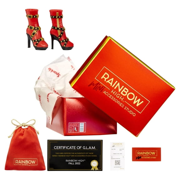 Rainbow High Mini Accessories Studio Shoes, 25  Surprise Collectibles for Fashion Dolls, Kids Toy Gift 6-12