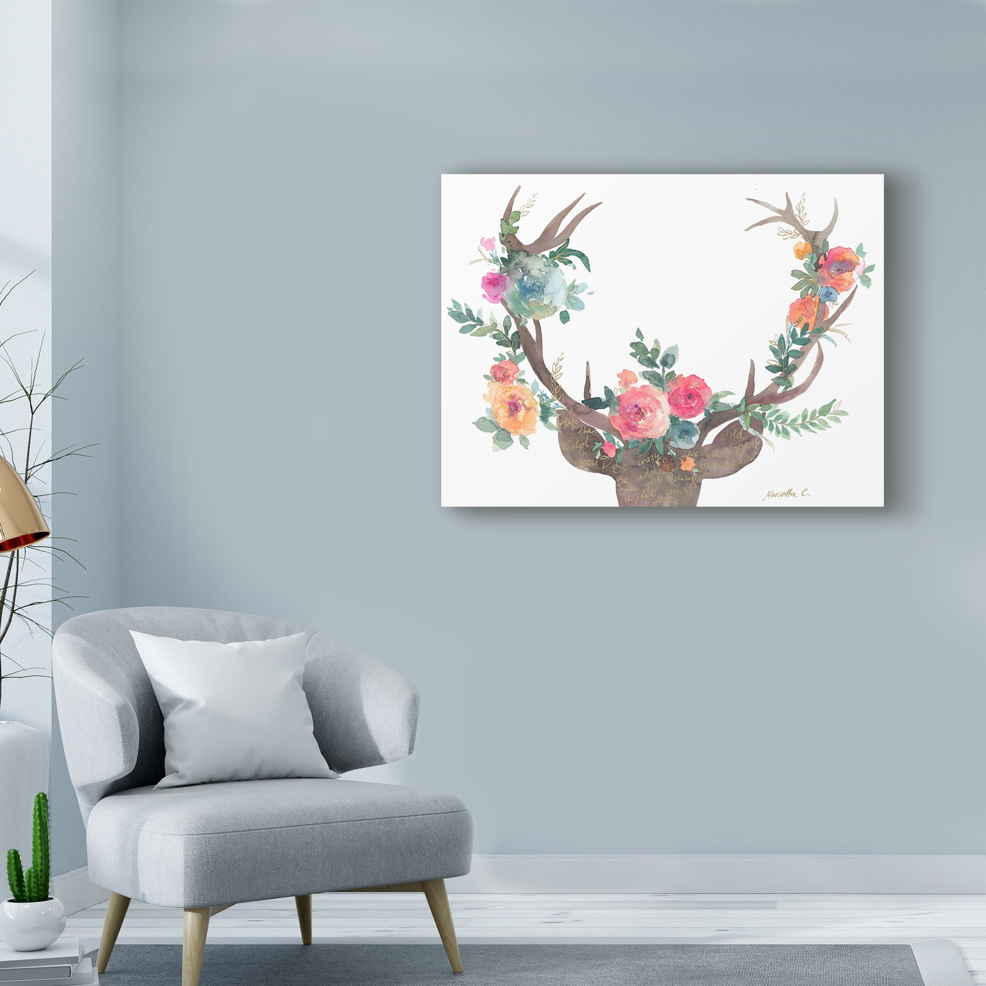 Trademark Fine Art 'Wild Child Deer' Canvas Art by Marietta Cohen Art And Design