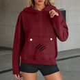 thumbnail image 6 of XPMWRP Cute Cat Sweatshirt for Women Casual Graphic Hoodie Fashion Animal Print Long Sleeve Pullover Oversized Tops Wine S, 6 of 8