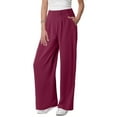 thumbnail image 2 of zaveiop Womens Casual Summer Solid Color Pocket Straight Loose Pants (Z4-RD3, S), 2 of 9