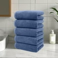 thumbnail image 6 of Blue L 5-Piece Cotton Towel Collection In Navy Blue Spa-Grade Absorbency For Bath Pool #5Z3Ao, 6 of 6