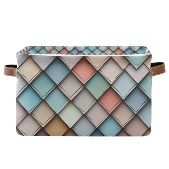 Yayeee Canvas Storage Basket with Handles for Shelves Fabric Bins Closet Organizer, Colorful Art Pattern