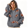 thumbnail image 6 of CAIXIA Game Day Sweatshirt for Women Football Funny Graphic Print Hoodies Casual Fall Season Pullover Tops with Pockets, 6 of 6