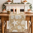 thumbnail image 2 of Table Runners 70 Inches Long Dress Scarves, Starfish Khaki Coastal Farmhouse Coffee/Dining/Kitchen Table Decor, Holiday Table Runner, Summer Nautical Shell Beach 13x70 Inch, 2 of 9