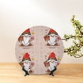 thumbnail image 6 of Yiaed Christmas Gnome star Print Bone China Decorative Plate Ceramic Dinner Plates Art Crafts with Display Stand-6in, 6 of 6