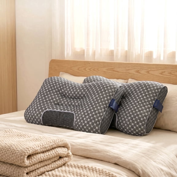 2-pack ergonomic neck pillows that relieve shoulder and neck pressure(Dark Gray)