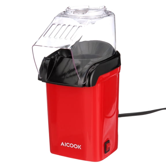 AICOOK Retro 12 Cup Red Hot Air Electric Popcorn Popper