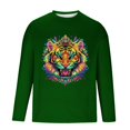thumbnail image 5 of Jinhomg Mens Big and Tall T Shirts Novelty Funny Mardi Gras Mask Graphic Tees Lightweight Comfy Long Sleeve Crew Neck Tops Holiday Party Streetwear Green M, 5 of 6