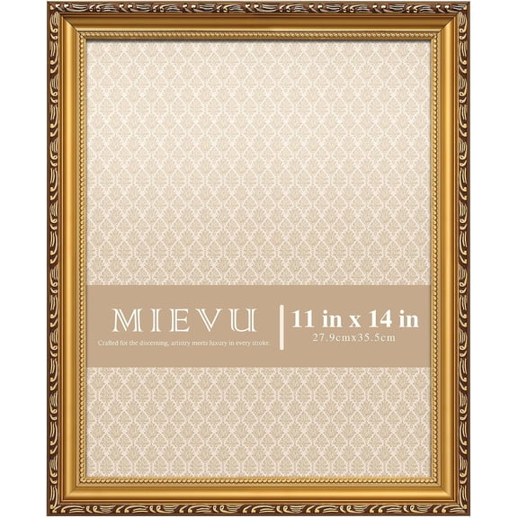 11×14 Picture Frame - Gold Picture Frames for Wall Hanging And Tabletop Display, Vintage Ornate Photo Framec,Gold Frames