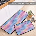 thumbnail image 5 of 2-Piece Kitchen Rugs Set Non-Slip Mats Carpet Floor for Kitchen, Bathroom (19.7"x27.6" & 19.7"x47.2") Watercolor Powder Blue Pattern, 5 of 7