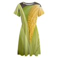 thumbnail image 4 of Corn Cob Women's Dress Short Sleeve Summer Sundress Summer Women Clothes, 4 of 7