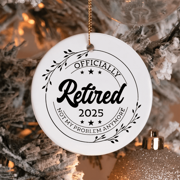 Retirement gift，Christmas decor，Christmas Tree Decor,Ceramic Ornament,Keepsake Ornament,Married Ornament,Hanging Ornaments,Decorative Hanging Ornaments,Suitable for Christmas, gift giving