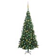 thumbnail image 1 of vidaXL Artificial Pre-lit Christmas Tree with Ball Set L 240 cm Green, 1 of 5