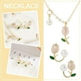 thumbnail image 3 of Elegant Alloy Tulip Flower Necklace and Earrings Set for Women Gift Giving Occasions, 3 of 6