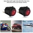 thumbnail image 5 of Botón de interruptor LED, 2 piezas de interruptor basculante de palanca redondo LED rojo, botón de enganche redondo E/S, interruptor automático para automóvil y barco, 12 V, 20 A, 3 pines, 5 of 5