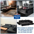 Contemporary Sectional Modern Sofa Bed Black With Functional Armrest