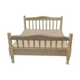 thumbnail image 3 of 1/12 Dollhouse Bed Wooden Mini Bed Craft Scenes Miniature Bedroom Furniture Wooden Bed Model for Layout DIY Projects Sand Table Fairy Garden, 3 of 8