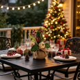 thumbnail image 4 of Mini Artificial Tabletop Christmas Plant Ornament, Compact Holiday Centerpiece Decor, Tiny Faux Greenery Display for Mantel Shelf Coffee Table Indoor Winter Xmas Home Furnishing, 4 of 7