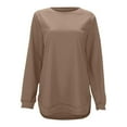 thumbnail image 5 of Women Sweatshirt Long Sleeve Sweatshirt Pullovers for Women Brown Sweatshirts Fall Clothing Women Young Women, 5 of 6