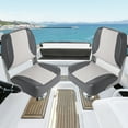 thumbnail image 3 of Garvee 2 Pack Folding Boat Seats Low Back, Waterproof Marine Grade PVC Leather Fishing Boat Seat with Thickened Sponge, Rust-Proof Aluminum Hinges for Fishing, Pontoon, Speedboat, 3 of 7
