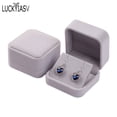 thumbnail image 5 of Flip Cover Jewelry Storage Boxes Earrings Pendant Jewelry Box Velvet Case Earrings Plastic Display Box 7*7*4cm WHITE, 5 of 6