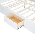 thumbnail image 6 of King Size Wood Platform Bed with Storage Headboard, USB Charging Station and Drawers - Modern Wood Bed Frame with Ample Storage for Master Bedroom, White, 6 of 15