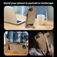 thumbnail image 5 of Allytechgroup Luxury Case for iPhone 16e with Hidden Kickstand, [Compatible with MagSafe], Premium PU Leather + Soft TPU Inner Shockproof Anti-Fall Protective Slim Fashion Case, Desertgold, 5 of 8