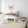 thumbnail image 4 of Rainbow Flowers Bed in a Bag Queen Comforter Set 7 Piece,Jungle Plant Sheet Set with Comforter Boho Floral Bedding Sets,Botanical Leaves Bed Set Country Butterfly Rustic Home Decor, 4 of 5