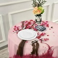 thumbnail image 5 of Coolnut Valentine's Day Round Tablecloth, Romantic Lover Under The Tree Lace Round Table Cloth Water Resistant Spill Proof Large Table Cover for Valentine's Day Romantic Dinner Decorate, 60", 5 of 7