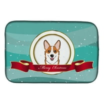 Caroline's Treasures Red Corgi Merry Christmas Dish Drying Mat