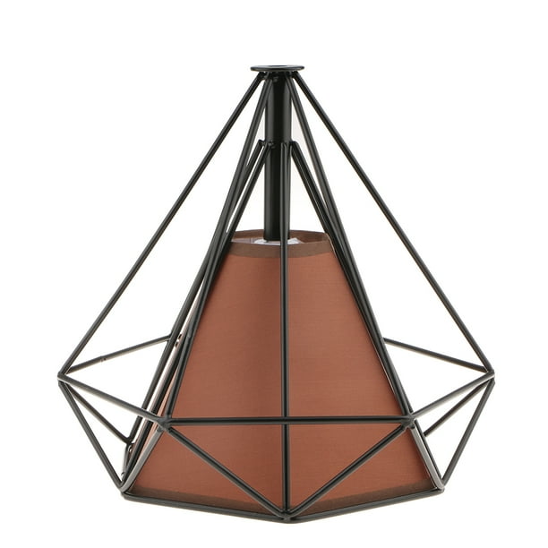Lámpara colgante de techo moderna de metal, hierro y diamante, pantalla de lámpara de araña Cubierta de café negro