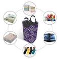 thumbnail image 2 of DouZhe 50L Rectangular Laundry Basket, Damask Style Blue Flower Prints Waterproof Foldable Laundry Hamper with Aluminum Handles, 2 of 6