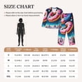 thumbnail image 4 of Yiaed Starry Sky Pine Tree Donut Print Pajamas Women's Long Sleeve Sleepwear Soft Button Down Loungewear Pjs Lounge Set Nightwear Womens Pajama Pants-Small, 4 of 7