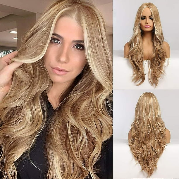 Long Blonde Wig For Women Blonde Ombre Wigs Long Natural Wavy