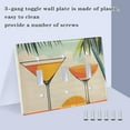 thumbnail image 3 of Yayeee Toggle Light Switch Wall Plate 3-Gang 6.37"x4.48" Decorative Outlet Cover, Mid Century Glasses, 3 of 7