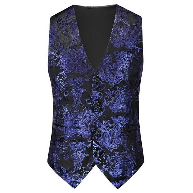 LOVZFMLL Jackets for Men Man Pockets Button Large Size Western Suit Waistcoat