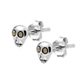 thumbnail image 3 of Mini Punk Skull Marcasite .925 Silver Stud Earrings, 3 of 4