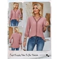thumbnail image 7 of Hibeli Womens Crochet V Neck 3/4 Sleeve Solid Color Blouse, 7 of 7