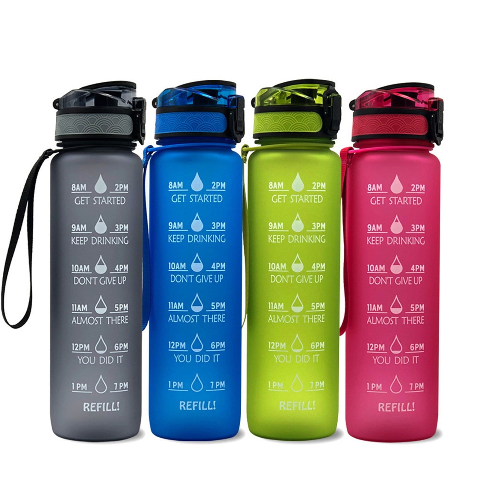 Wovilon Kids Water Bottle With Straw And Built In Carrying Loop