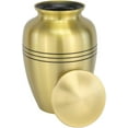 thumbnail image 2 of Classic Three Bands Gold Cremation Urn - Extra Large, Brass, 12 Inches High, 2 of 6