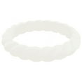 thumbnail image 2 of QALO Women's Classic Stackable Twist Durable Silicone Ring, White, Size 5, 2 of 7