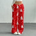 thumbnail image 2 of Hearthz Pajama Pants Fuzzy Christmas Winter Fuzzy Elastic Waist Wide Leg Lounge Pants with Pockets Fall Winter Warm Pj Bottoms for Women, 2 of 6