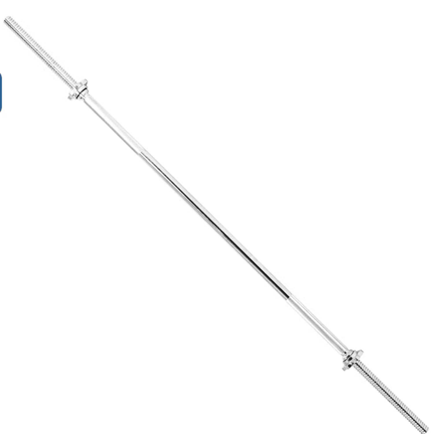 60 Inch Threaded Chrome Barbell Bar, 1 Inch Barbell Diameter with Ring Collars - STBB-60