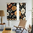 thumbnail image 6 of Boho Floral Kitchen Curtains Boho Short Curtains for Windows Small Cafe Window Curtains Black Country Rod Pocket Curtains For Bathroom Windows 2 Panels Drapes Treatment Tier Curtains (42x63 Inch), 6 of 6