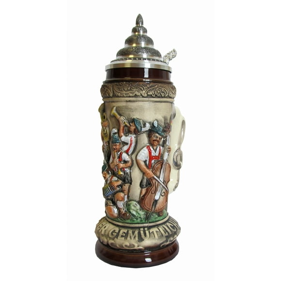 German Beer Stein Fest Band 0.5 liter tankard, beer mug