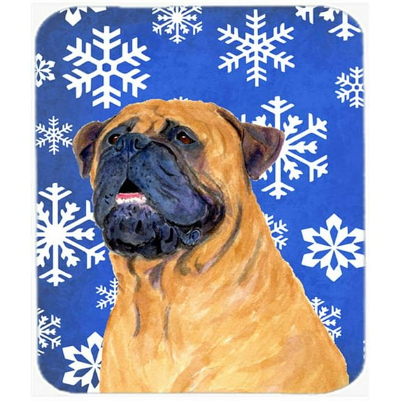 Carolines Treasures  Mastiff Winter Snowflakes Holiday Mouse Pad
