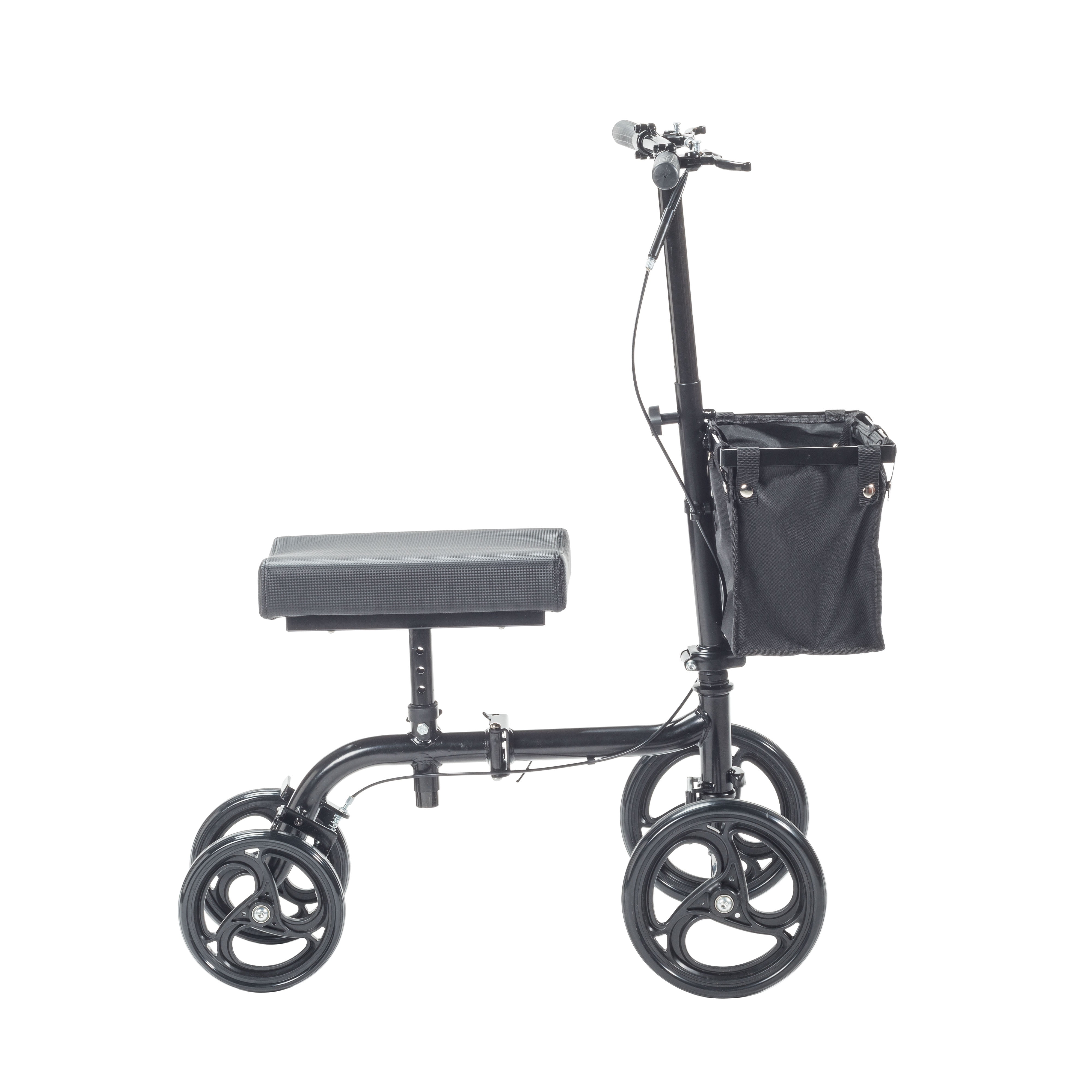 Equate Folding Knee Walker Alternative to Crutches, 10in Front Wheels, 350lb Weight Capacity