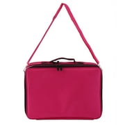 2017 New Professional Makeup Bag Cosmetic Case Storage Handle Organizer Travel Kit Portable 2 Colors with Large Capacity, Rose Red