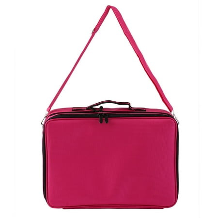 Hot Sale Upgraded Professional Makeup Bag Cosmetic Case Storage Handle Organizer Travel Kit Portable 2 Colors with Large Capacity(Rose Red)